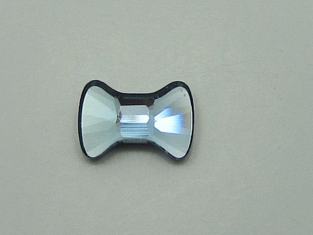 BOW TIE 6X4.5mm DENIM BLUE FLAT BACK Swarovski Rhinestones. 12pcs