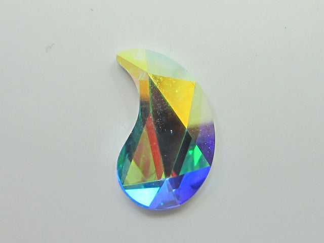 6 pcs. 10X6mm PAISLEY Y CRYSTAL AB FLAT BACK European Rhinestones