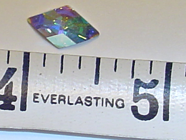 6 Pcs. 10x6mm RHOMBUS CRYSTAL AB (maxima) FLAT BACK PRECIOSA Rhinestones