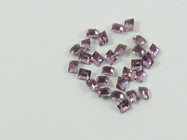 36pcs 3mm LIGHT AMETHYST SQUARE FOILED POINTED BACK European Rhinestones