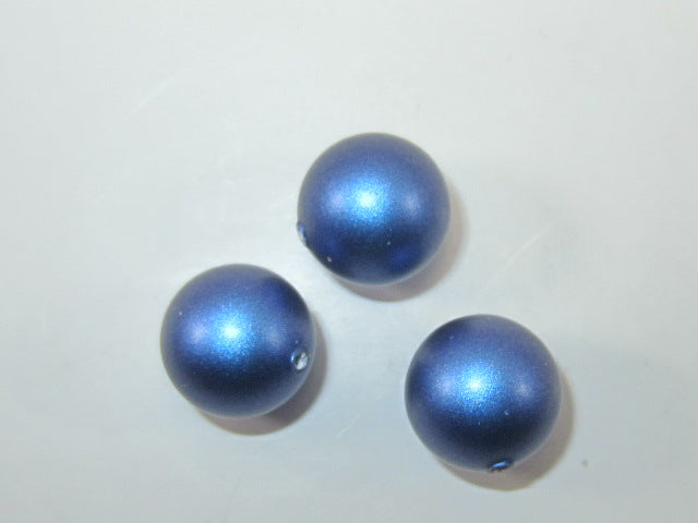 50 pcs. 6mm PEARL IRIDESCENT DARK BLUE 1/2 DRILLED European Pearl
