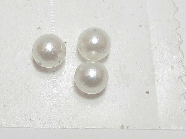 50 pcs. 2mm PEARL WHITE ROUND NO HOLE European Crystal Pearl
