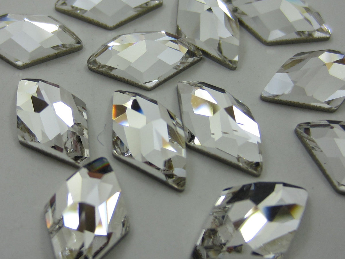 6 Pcs. 10x6mm RHOMBUS CRYSTAL FLAT BACK European Rhinestones