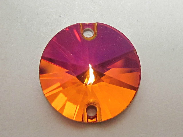 6pcs 14mm ASTRAL PINK RIVOLI FOILED FLAT BACK BRILLIANCE Rhinestones