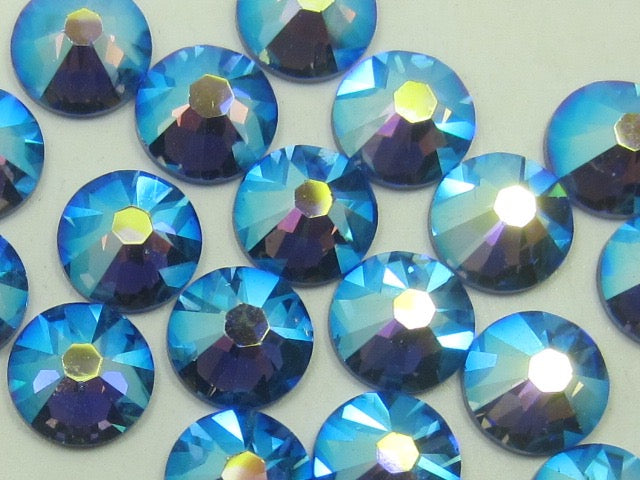 16ss SAPPHIRE AB (maxima) FLAT BACK PRECIOSA Rhinestones. 1gr.