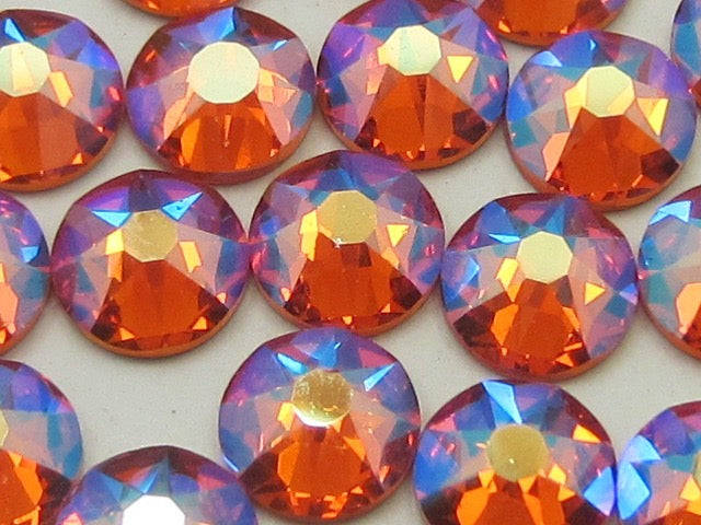 16ss TANGERINE SHIMMER FLAT BACK European Rhinestones 1gr.