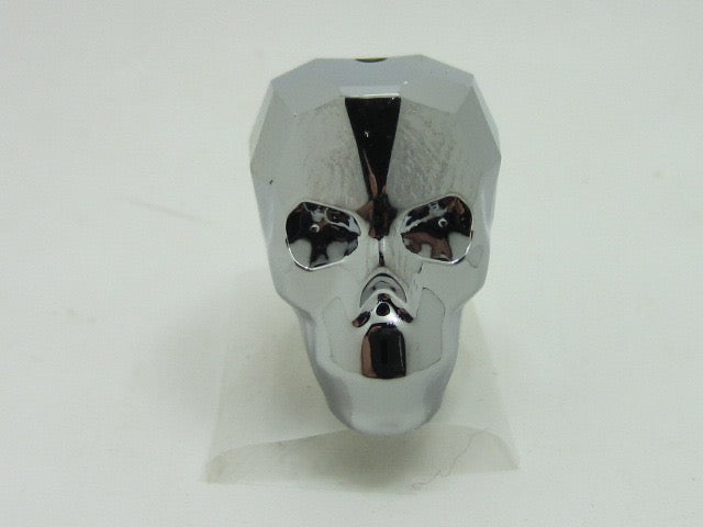 2 Pcs. 13mm SKULL BEAD LIGHT CHROME 2x European Rhinestone