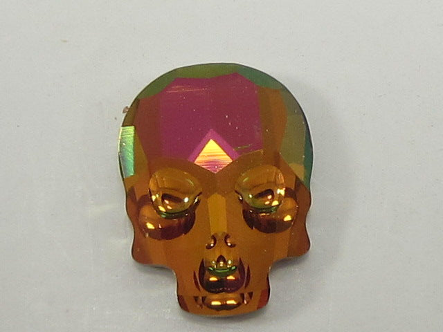 4 Pcs. 10X7.5mm SKULL MAHOGANY FLATBACK European Rhinestone