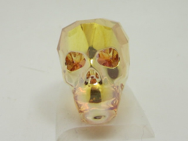 2 Pcs. 13mm SKULL BEAD METALLIC SUNSHINE European Rhinestone