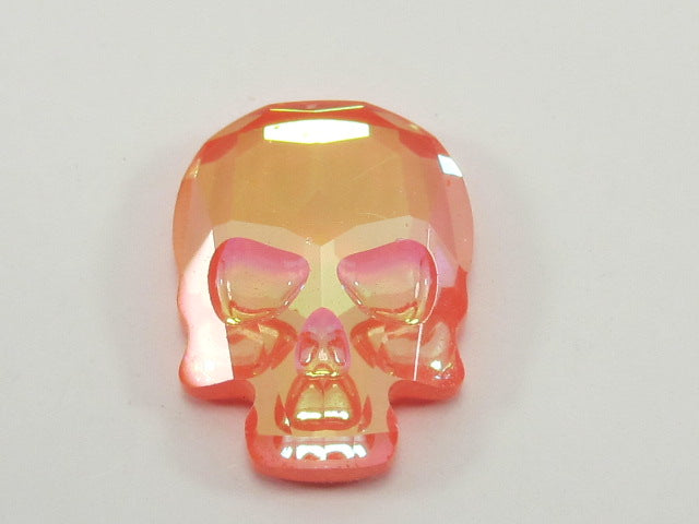 2 Pcs. 18X14mm SKULL ULTRA ORANGE FLAT BACK European Rhinestone