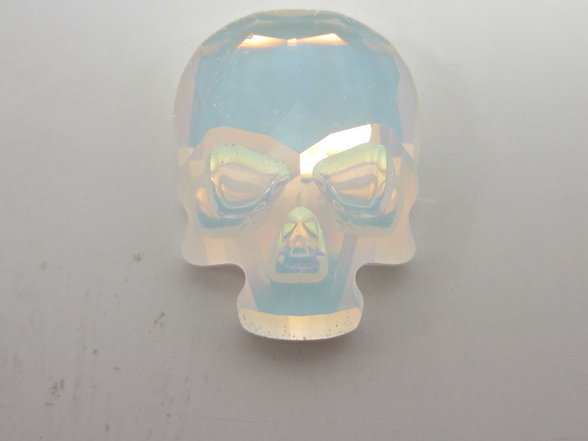 2 Pcs. 18X14mm SKULL ULTRA WHITE FLAT BACK European Rhinestone