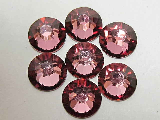 34ss ANTIQUE PINK HOT FIX European Rhinestones 12pcs.