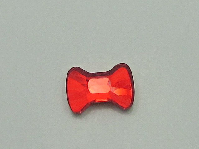 12 Pcs. BOW TIE 6x4.5mm LIGHT SIAM  FLAT BACK European Rhinestones