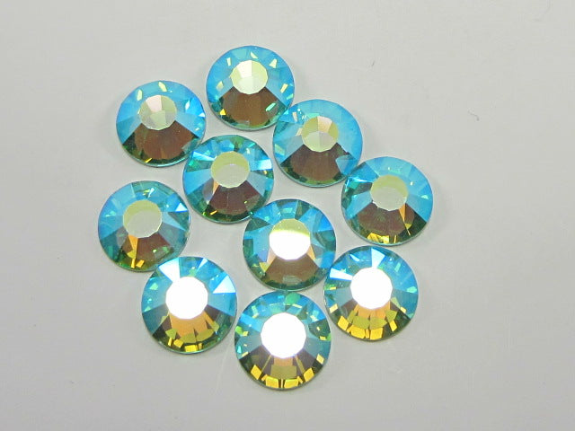 30ss CARIBBEAN SEA AB (maxima) FLAT BACK PRECIOSA Rhinestones 18pcs