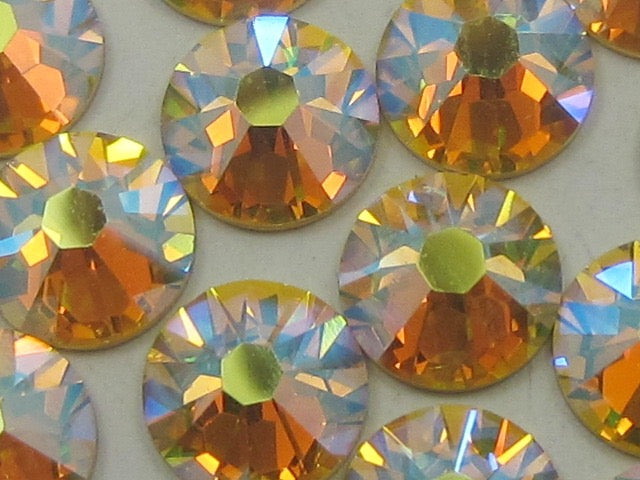 34ss CITRINE AB (maxima) FLAT BACK PRECIOSA Rhinestones 18pcs.