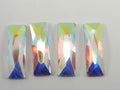 12 Pcs. COSMIC BAGUETTE 15x5mm CRYSTAL AB HOTFIX European Rhinestones