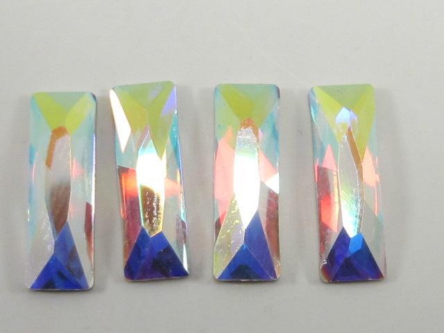 6 Pcs 15x5mm BAGUETTE CRYSTAL AB (maxima) FLAT BACK PRECIOSA Rhinestones