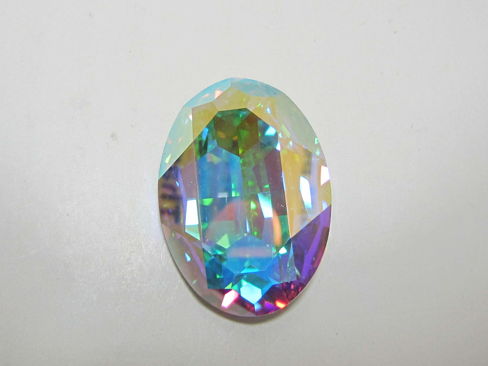 1 Pc.  30x22mm OVAL CRYSTAL AB STAR BRIGHT CUSHION BACK Rhinestone