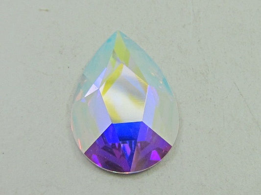 6 pcs. 14x9mm PEAR CRYSTAL AB FLAT BACK STAR BRIGHT Rhinestones