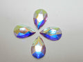 12 Pcs 10x6mm PEAR CRYSTAL AB (maxima) FLAT BACK PRECIOSA Rhinestones