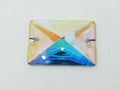 2 pcs. 25X18mm RECTANGLE CRYSTAL AB SEW ON  FLAT BACK PRECIOSA Rhinestones