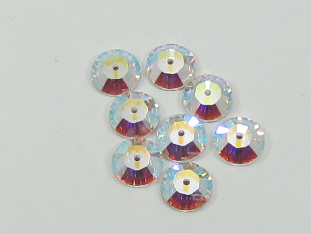 20ss CRYSTAL AB ROUND SEW ON FLAT BACK European Rhinestones 72pcs.