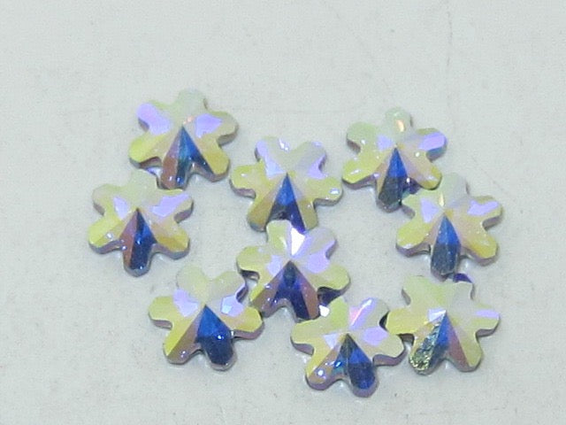 72 pcs. 5mm SNOWFLAKE CRYSTAL AB FLAT BACK European Rhinestones