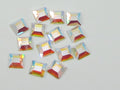 36 pcs. 4mm SQUARE CRYSTAL AB FLAT BACK European Rhinestones