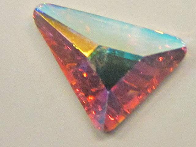 12 Pcs 7X6.5mm TRIANGLE BETA CRYSTAL AB FLAT BACK European Rhinestones
