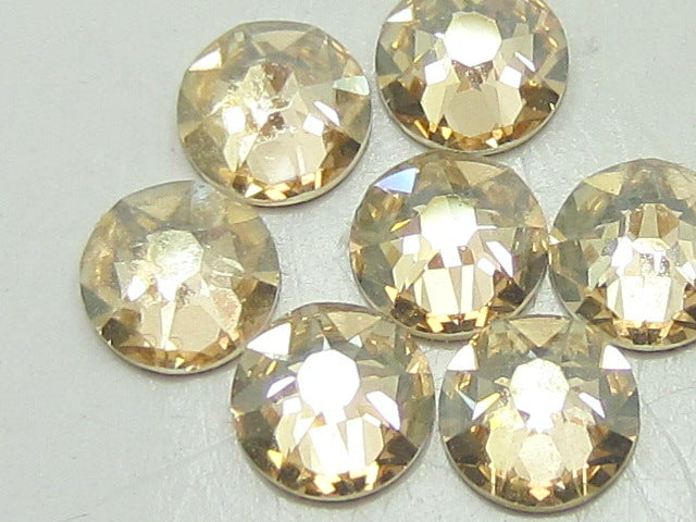 9ss CRYSTAL CHAMPAGNE FLAT BACK European  Rhinestones 1gr
