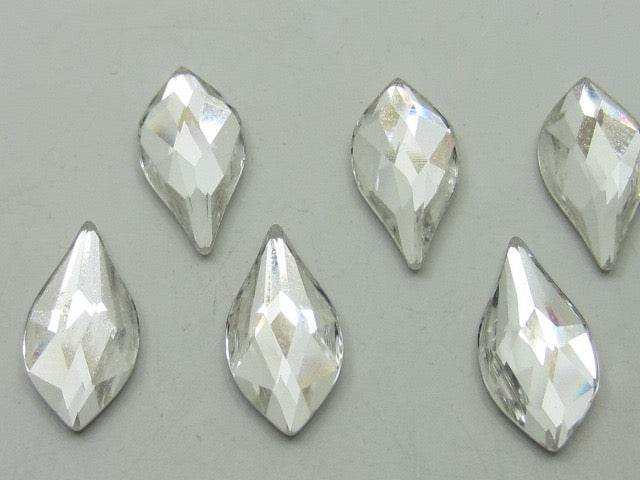 6 pcs. 14mm FLAME CRYSTAL FLAT BACK STAR BRIGHT European Rhinestones
