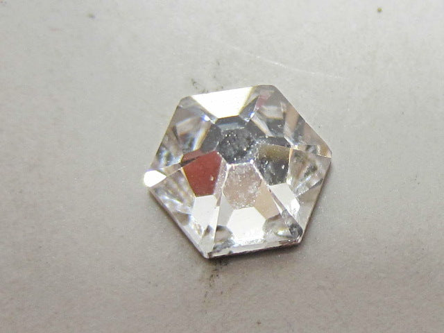 12pcs. 5.5mm CRYSTAL (maxima) HEXAGON FLAT BACK PRECIOSA Rhinestones