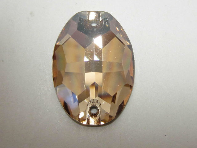 2 Pcs. 24X17mm OVAL CRYSTAL HONEY (maxima) SEW ON PRECIOSA Rhinestone