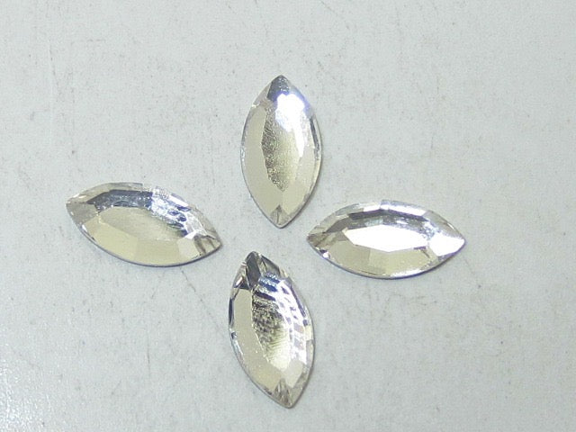 24 pcs. 4x2mm NAVETTE CRYSTAL FLAT BACK STAR BRIGHT Rhinestones