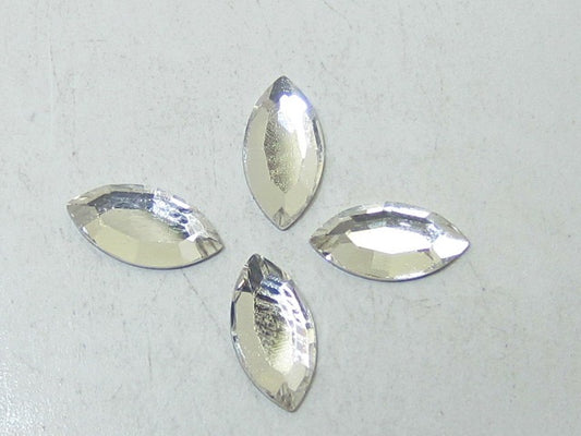 24 pcs. 4x2mm NAVETTE CRYSTAL FLAT BACK STAR BRIGHT Rhinestones