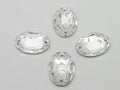 12 pcs. OVAL 10X7mm CRY SEW ON FLAT BACK European Rhinestones