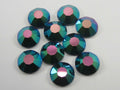 10ss CRYSTAL PEACOCK GREEN (viva) FLAT BACK PRECIOSA Rhinestones. 1gr.