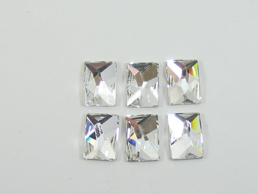 6 Pcs 10x8mm RECTANGLE CRYSTAL FLAT BACK STAR BRIGHT Rhinestones