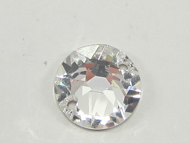6 pcs. 12mm CRYSTAL 2 HOLE SEW ON FLAT BACK European Rhinestones