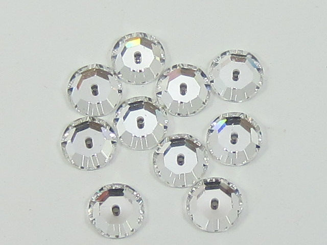 18 pcs. 30ss (6mm) CRYSTAL ROUND SEW ON FLAT BACK STAR BRIGHT Rhinestones