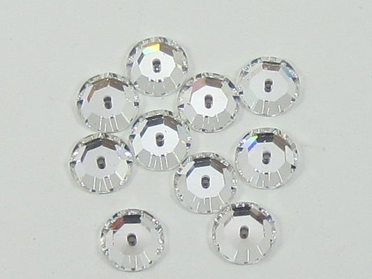 18 pcs. 30ss (6mm) CRYSTAL ROUND SEW ON FLAT BACK STAR BRIGHT Rhinestones