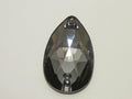 2pcs PEAR 23X13.8mm CRY. SILVER NIGHT SEW ON FLAT BACK STAR BRIGHT Rhinestones