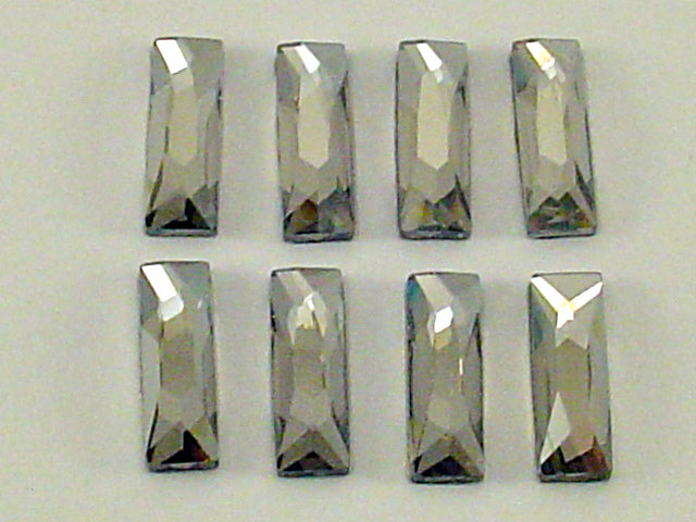 12 Pcs.15x5mm  COSMIC BAGUETTE CRY. SILVER SHADE FLAT BACK European Rrhinestones