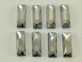12 Pcs. 15X5mm COSMIC BAGUETTE CRY. SILVER SHADE HOTFIX European Rhinestones