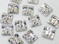 24 pcs. 6mm SQUARE CRYSTAL SEW ON FLAT BACK PRECIOSA Rhinestones