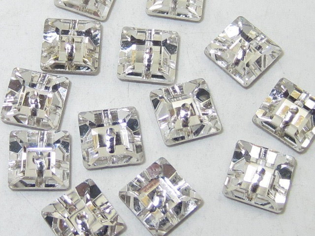 24 pcs. 6mm SQUARE CRYSTAL SEW ON FLAT BACK PRECIOSA Rhinestones