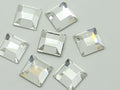 12 pcs. SQUARE 10mm CRYSTAL FLAT BACK European Rhinestones