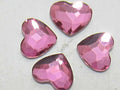 12 Pcs. HEART 3.6mm  DARK ROSE  FLAT BACK BRILLIANCE Rhinestones