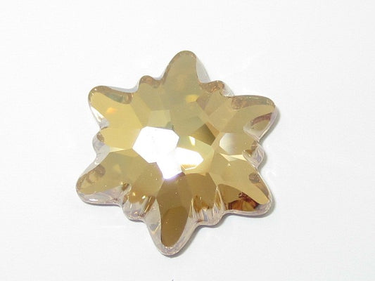 4 pcs. 14mm EDELWEISS GOLDEN SHADOW FLAT BACK FLATBACK European  Rhinestones