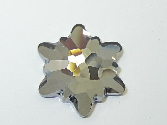 4 pcs. 14mm EDELWEISS SILVER NIGHT FLAT BACK European Rhinestones